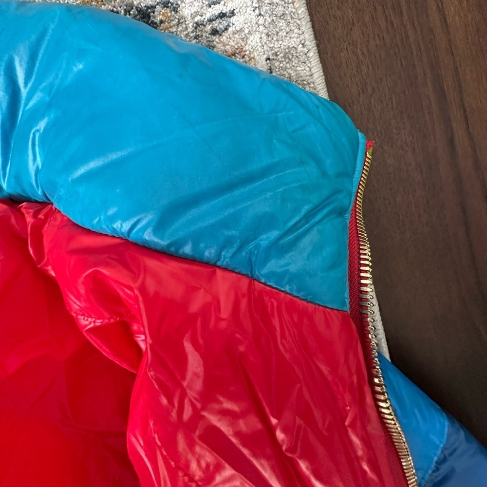 Aviator Nation Color Block Luxe Après Puffer Jacket Glossy Cherry XS Rare - Picture 15 of 16